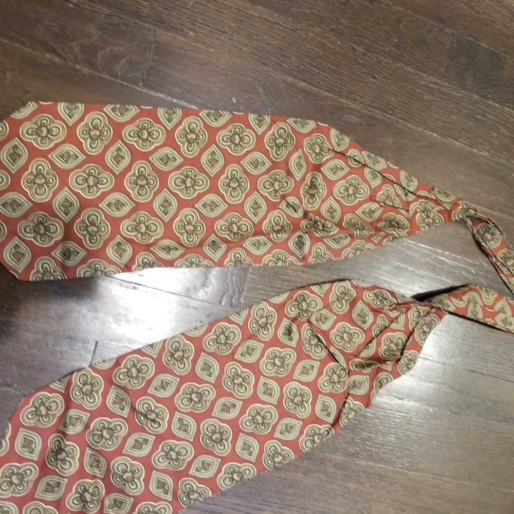 Italy ascot silk Burgundy gold bronze
